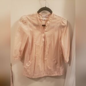 Light Peach Blouse with 3/4 Sleeves